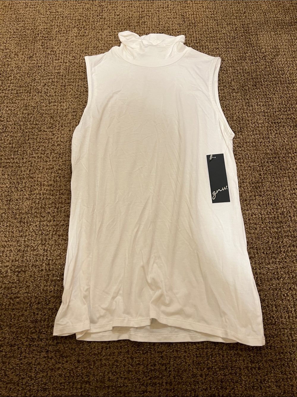 S New With Tags! Sleeveless White Mock Neck Tank Top